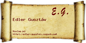Edler Gusztáv névjegykártya
